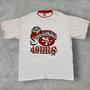 Vintage 90s Trench Ultra SF 49ers Grey Contrast Collar Sleeve NFL T-Shirt - XL